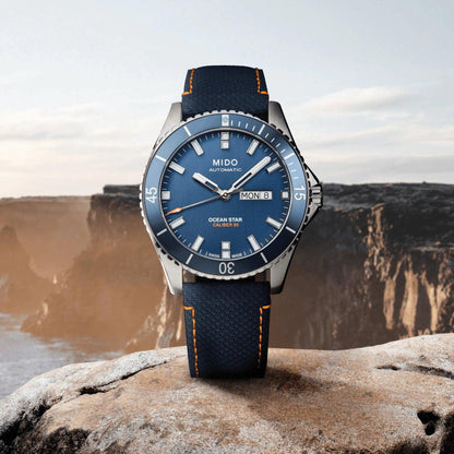 美度 Ocean Star Red Bull Cliff Diving 限量500支 42毫米 蓝色自动机械钢表 M026.430.17.041.00