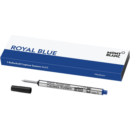 Montblanc 1套中号无帽滚珠笔替芯 Royal Blue 蓝色 M尖 128243