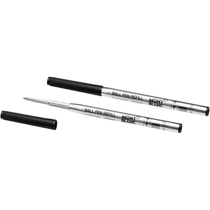 Montblanc 2支 F尖 Mystery Black 黑色圆珠笔替芯 116189