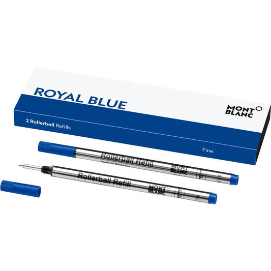 Montblanc 2支 Royal Blue 蓝色 (F) 滚珠笔替芯 128232