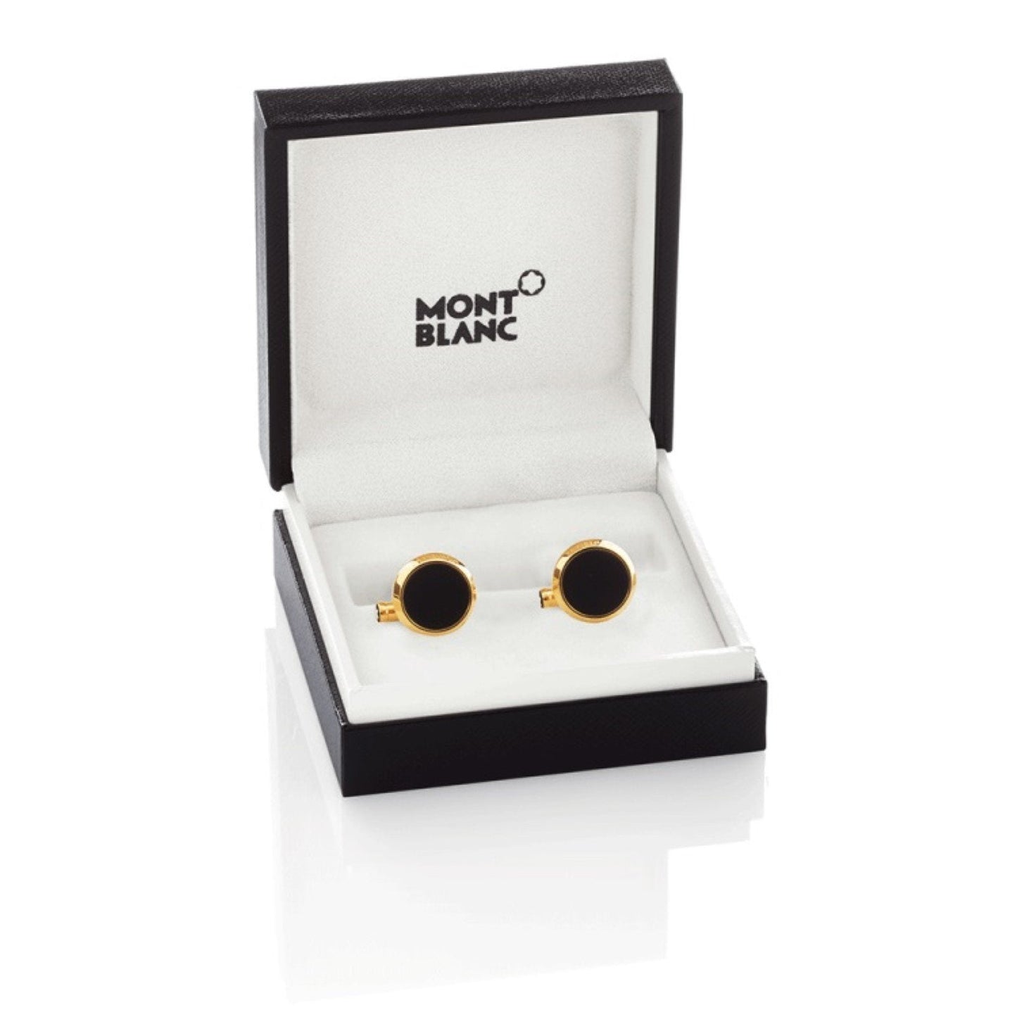 Montblanc Iconic Collection PVD玫瑰金涂层钢 蓝色海蓝宝石袖扣 112908