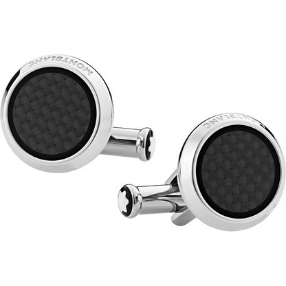 Montblanc Extreme 2.0 圆形袖扣 钢 碳纤维效果嵌件 124295