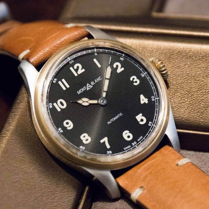 万宝龙 1858 Automatic 44毫米黑色自动机械钢青铜表 116241