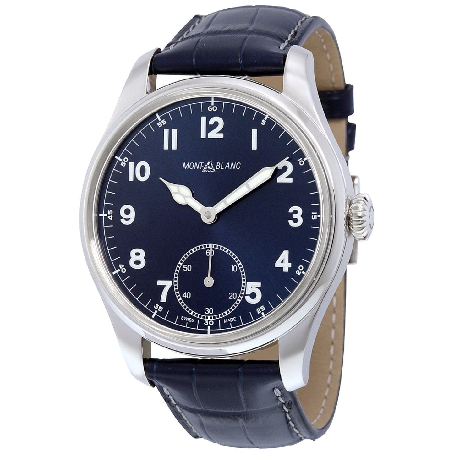Montblanc 1858 手动小秒针 44毫米 蓝色 手动上链 钢 113702