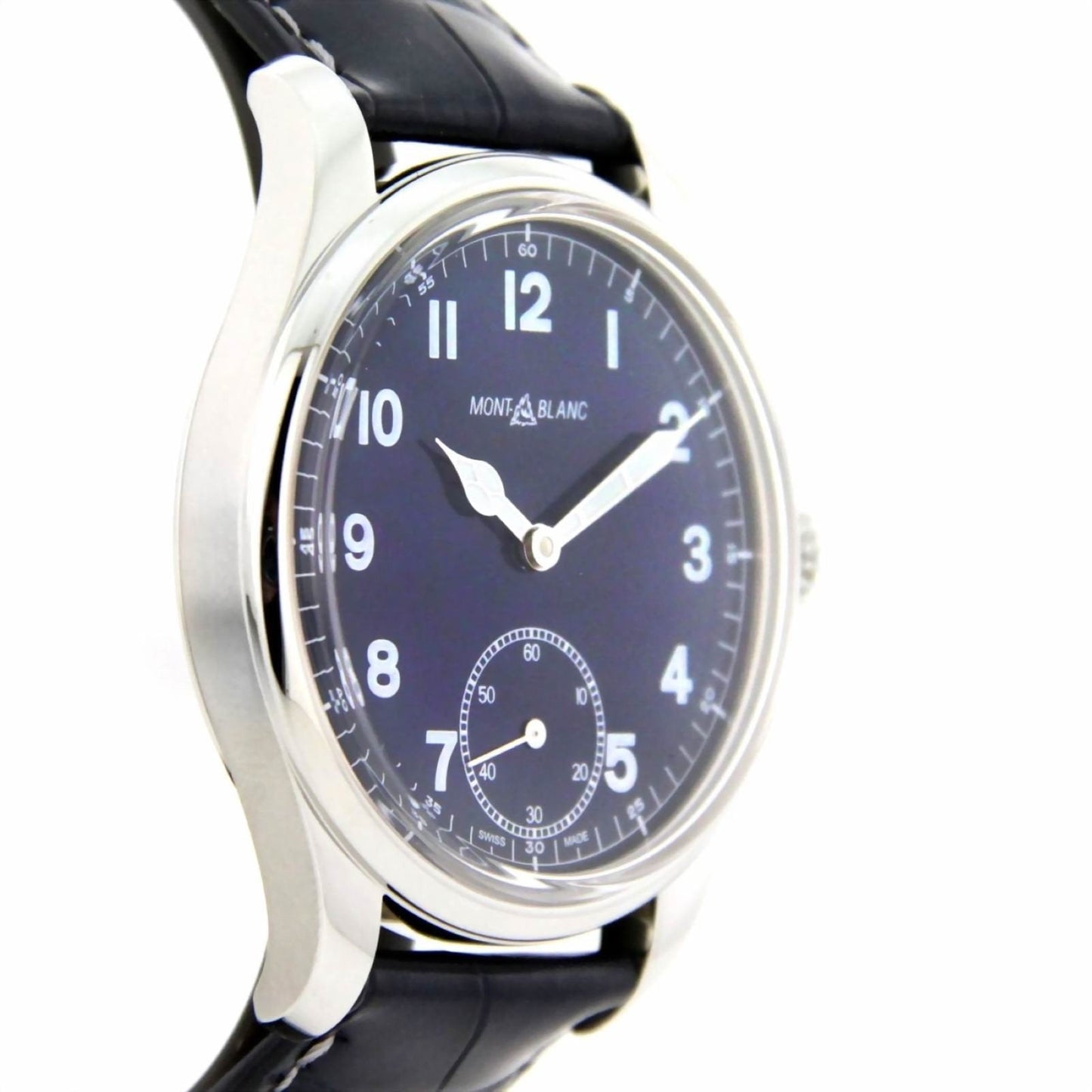 Montblanc 1858 手动小秒针 44毫米 蓝色 手动上链 钢 113702