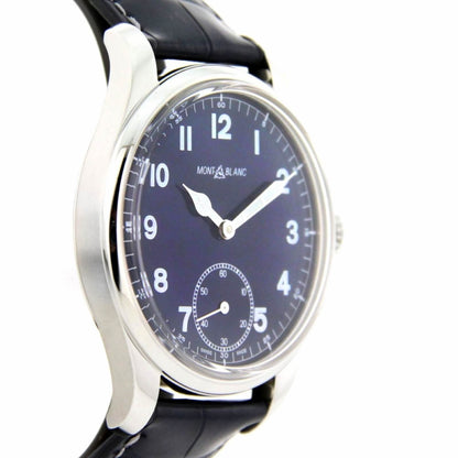 Montblanc 1858 手动小秒针 44毫米 蓝色 手动上链 钢 113702