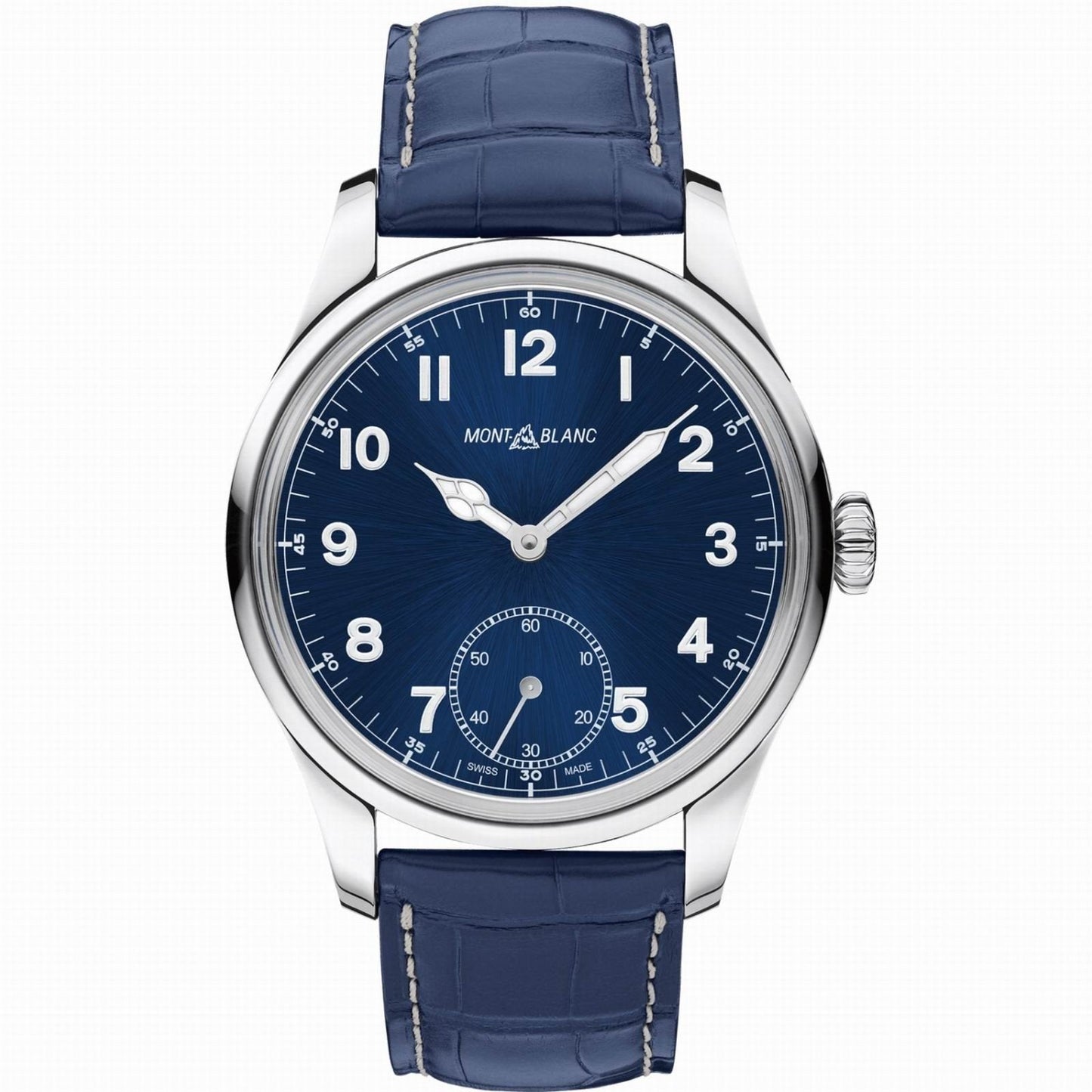 Montblanc 1858 手动小秒针 44毫米 蓝色 手动上链 钢 113702