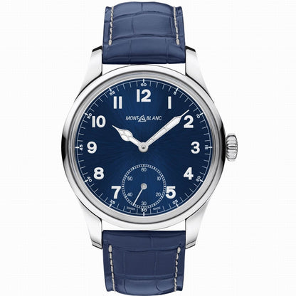 Montblanc 1858 手动小秒针 44毫米 蓝色 手动上链 钢 113702