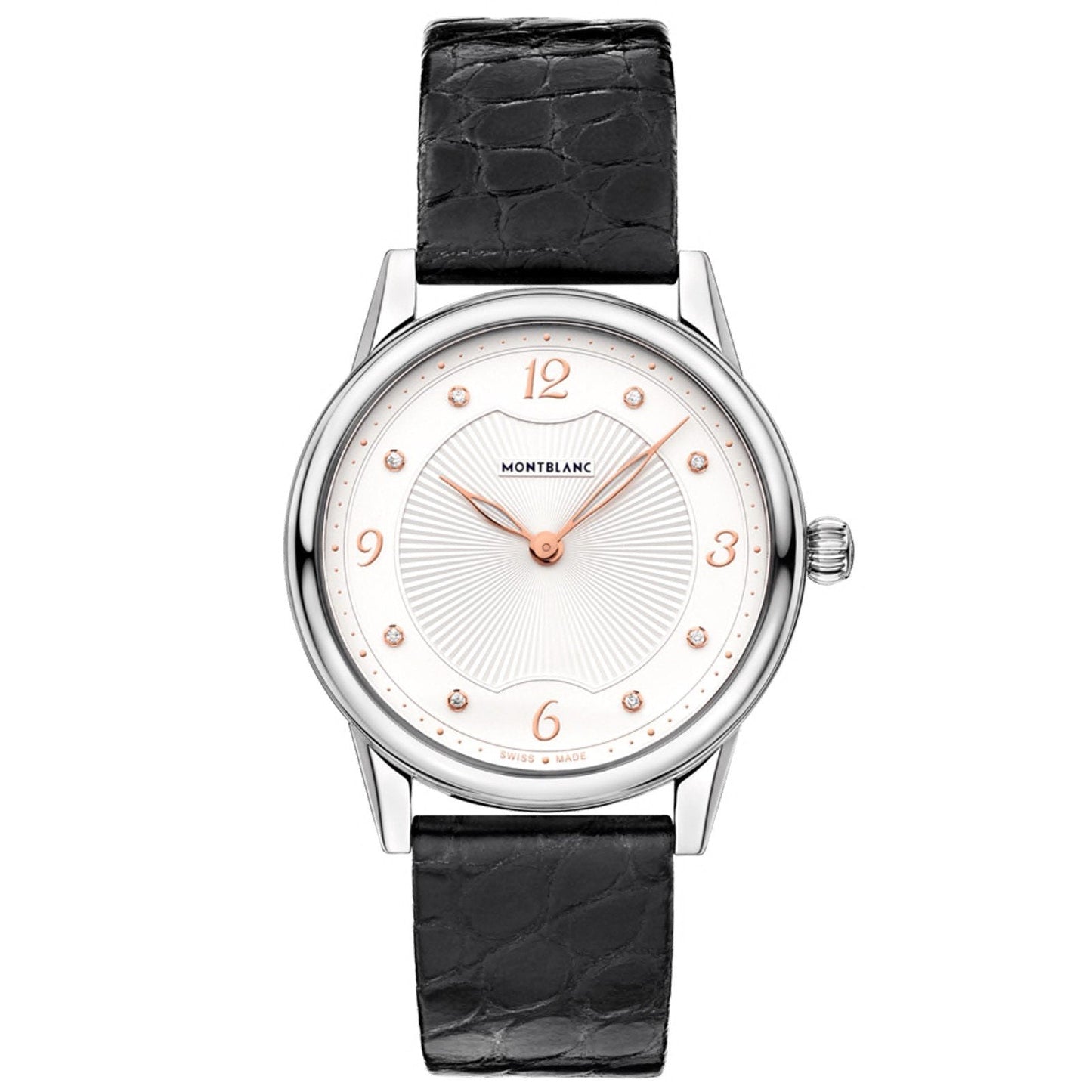 Montblanc 女士腕表 Bohème 石英 34mm 钢鳄鱼皮 黑色 123868