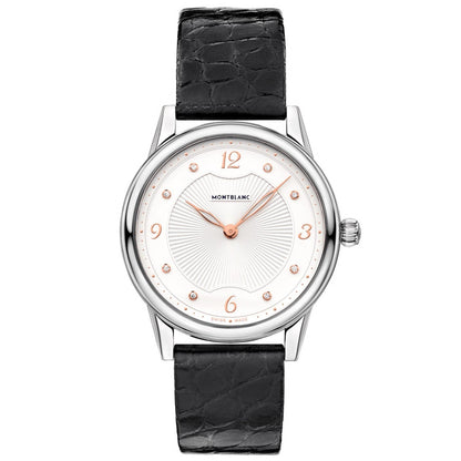 Montblanc 女士腕表 Bohème 石英 34mm 钢鳄鱼皮 黑色 123868