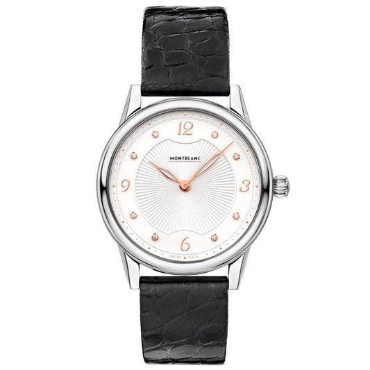 Montblanc 女士腕表 Bohème 石英 34mm 钢鳄鱼皮 黑色 123868