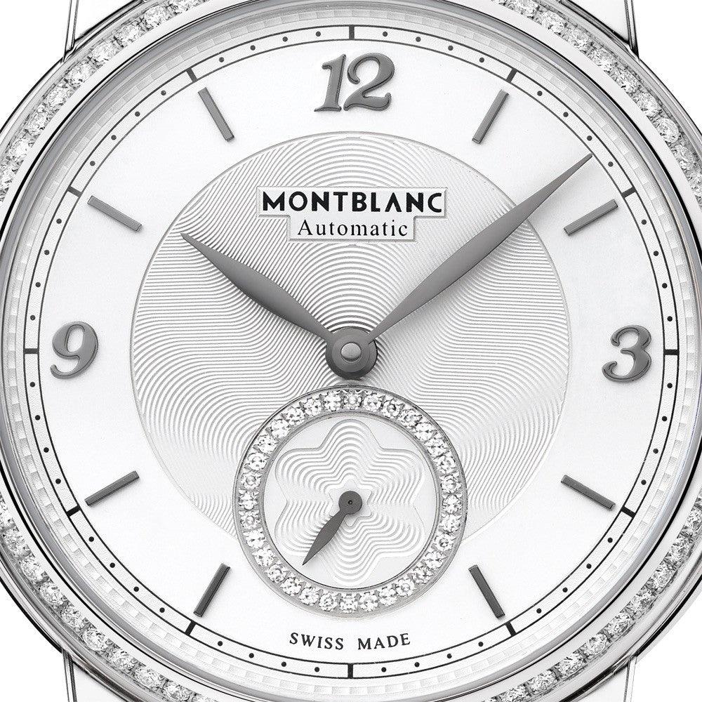 Montblanc Star Legacy 小秒针36mm银色钻石自动钢制手表 118507