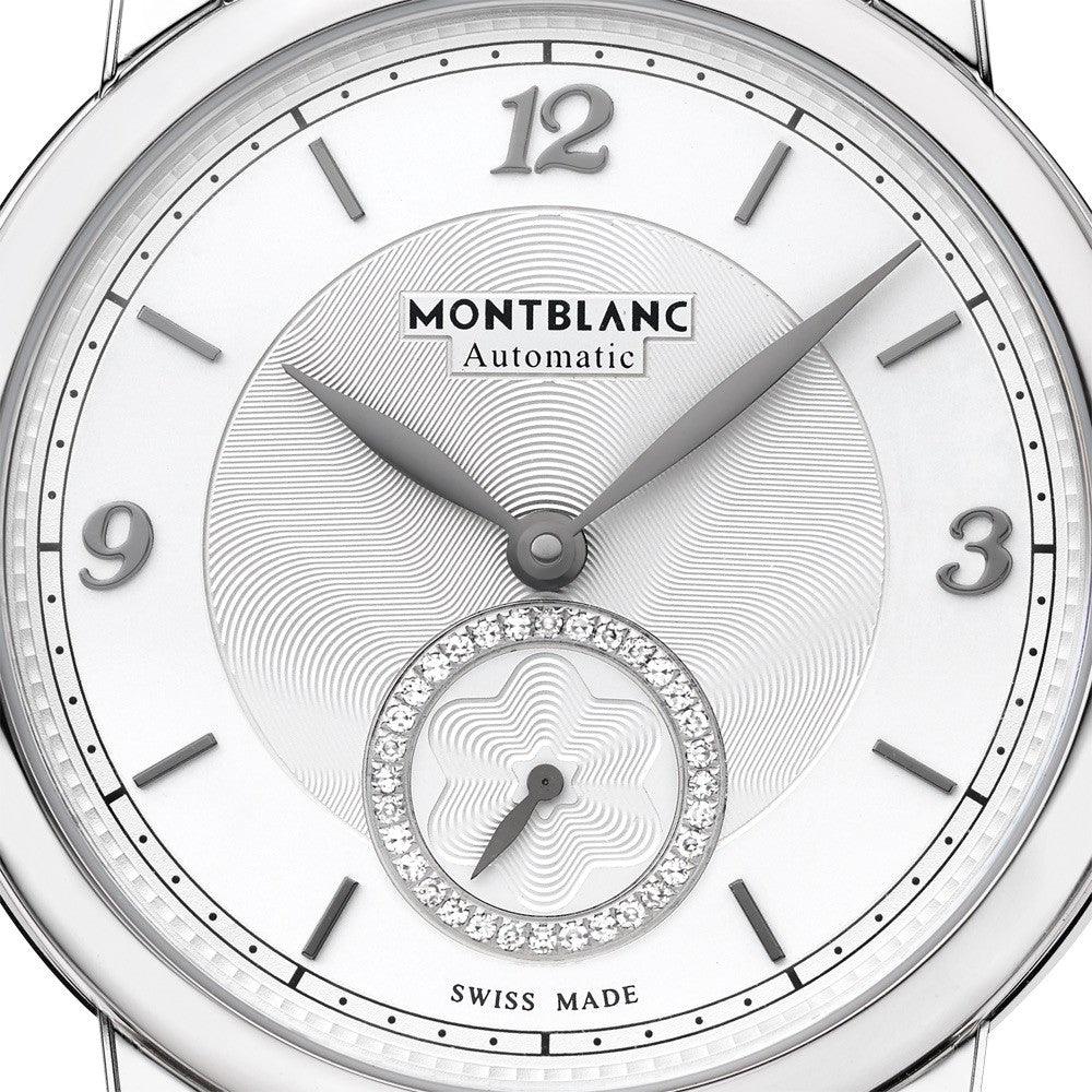 Montblanc Star Legacy 小秒针36mm银色钻石自动钢制手表 118511