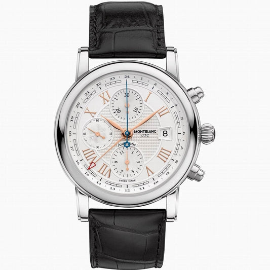 Montblanc Star Roman 计时UTC Carpe Diem特别版42mm银色自动钢制手表 113880