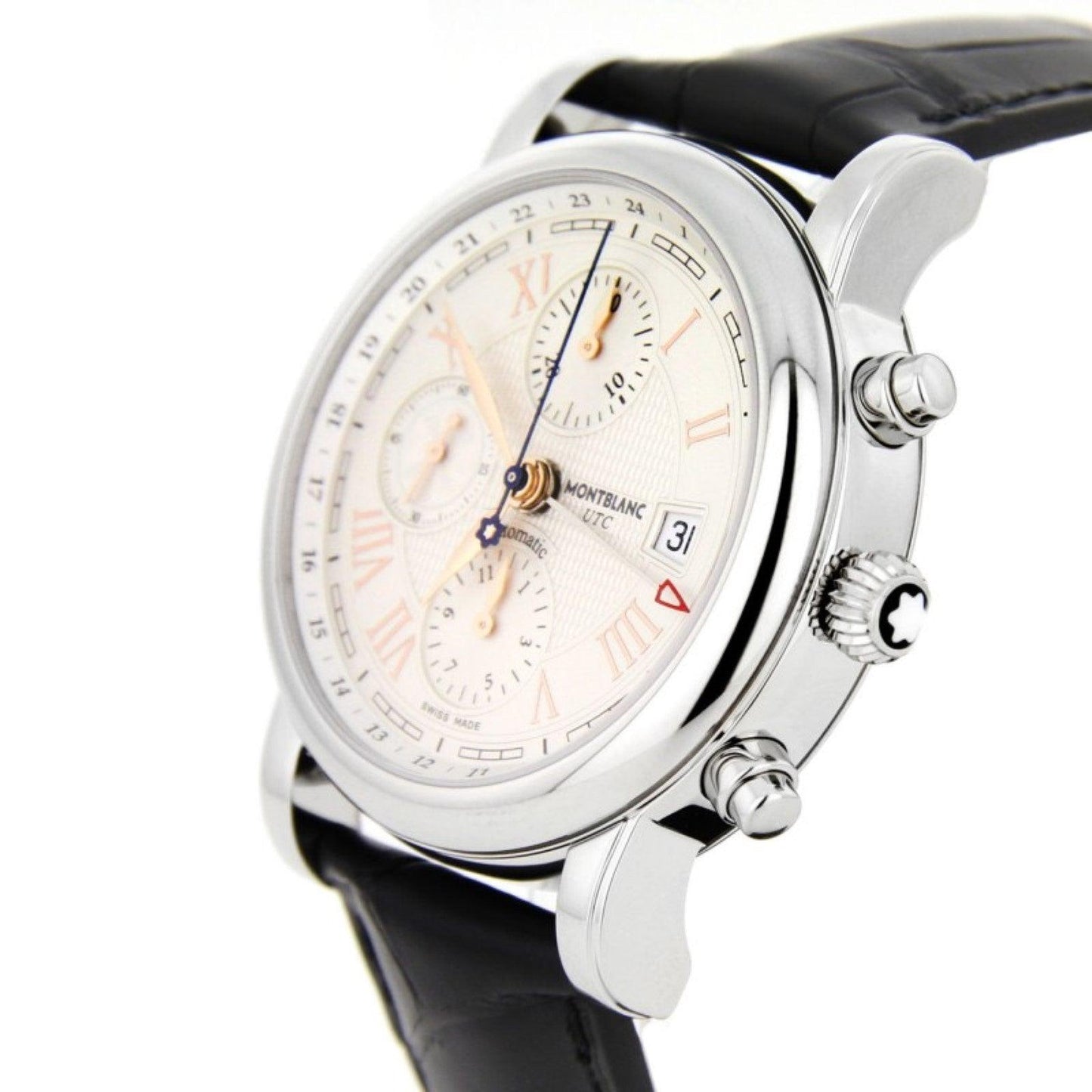 Montblanc Star Roman 计时UTC Carpe Diem特别版42mm银色自动钢制手表 113880