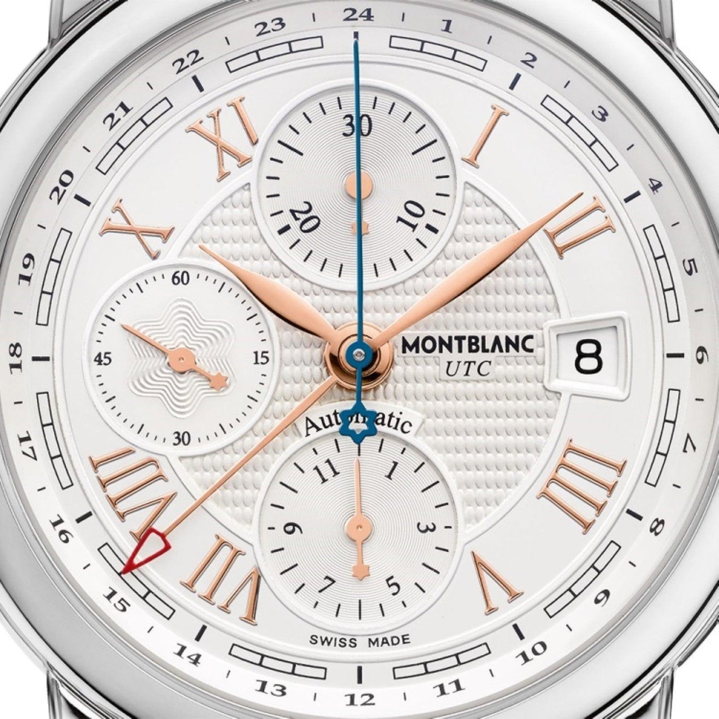 Montblanc Star Roman 计时UTC Carpe Diem特别版42mm银色自动钢制手表 113880