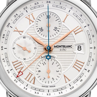 Montblanc Star Roman 计时UTC Carpe Diem特别版42mm银色自动钢制手表 113880