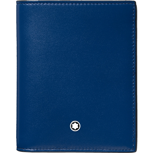 Montblanc Meisterstück 黑蓝色紧凑型六格钱包 129678