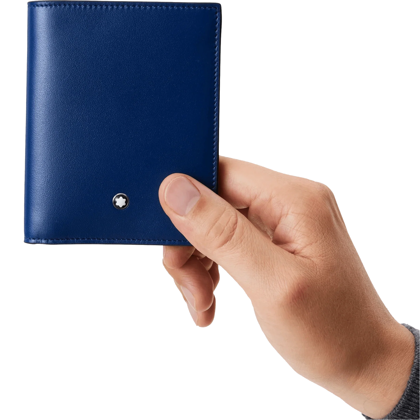 Montblanc Meisterstück 黑蓝色紧凑型六格钱包 129678