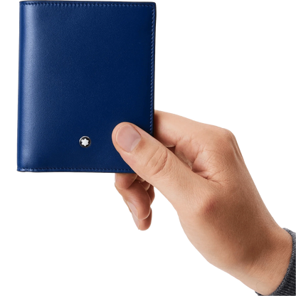 Montblanc Meisterstück 黑蓝色紧凑型六格钱包 129678