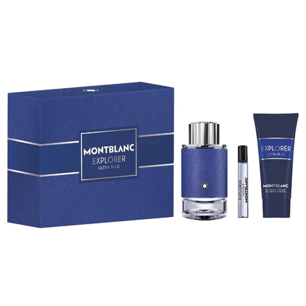 Montblanc 探险家 Ultra Blue 香水套装 EDP 100ML + 7.5ML 喷雾 + 100ML 沐浴露 MB020C07S1