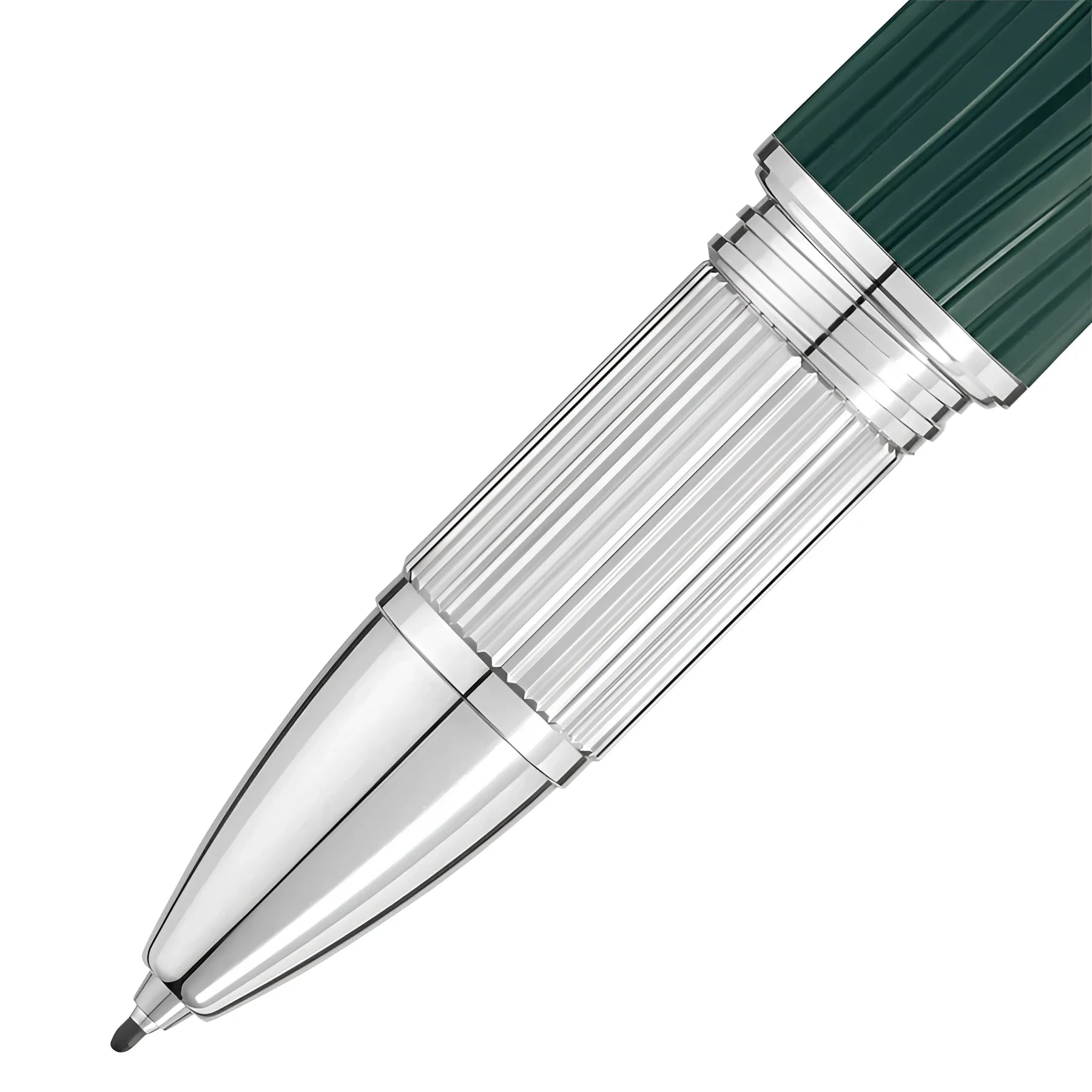 Montblanc starwalker polargreen fineliner in verde scuro e argento con finitura metallica rigata polargreen cattura magia dell’aurora boreale