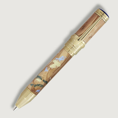 Montblanc stilografica masters of art homage to pierre-auguste renoir con corpo effetto legno e dettagli dorati