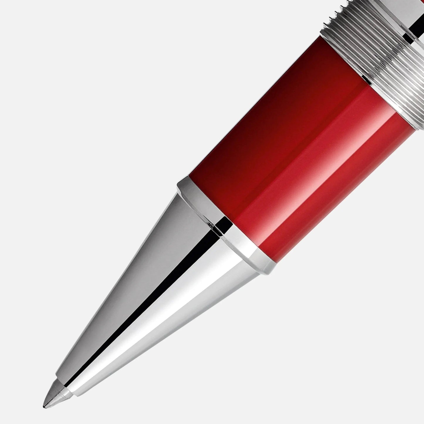Penna roller montblanc rende omaggio enzo ferrari scuderia ferrari con finitura lucida rossa e argento