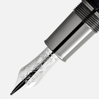 Bocchetta in argento placcato con design inciso penna stilografica montblanc writers edition homage to brothers edizione limitata