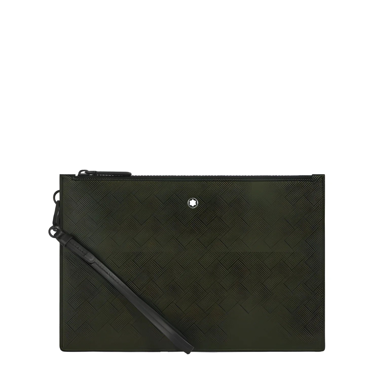 Montblanc pochette extreme 3.0 kaki in canvas verde oliva con cinturino in pelle nera e emblem montblanc argento elegante compagna distintivo motivo extreme