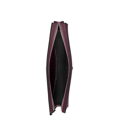 Montblanc pochette sartorial cassis 199366 in pelle burgundy con zip argentata e interno nero, raffinata pochette sartoriale oggetti essenziali quotidiani
