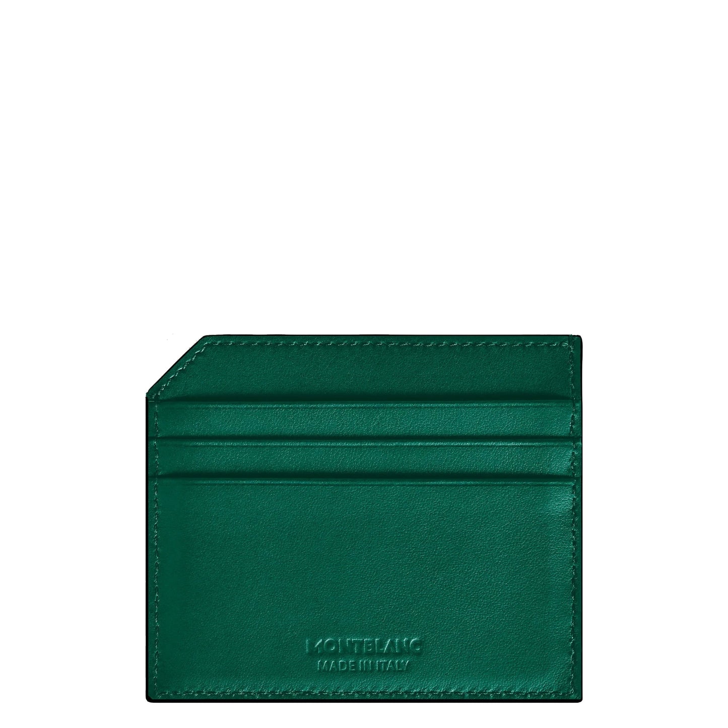 Montblanc porta carte malachite in pelle pregiata offre 6 scomparti con design minimalista e cuciture precise
