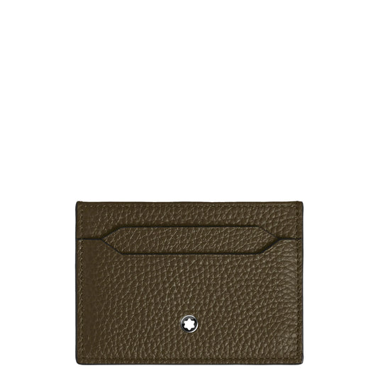 Montblanc porta carte vitello premium kaki verde oliva con stella argento aggiunge eleganza e funzionalità
