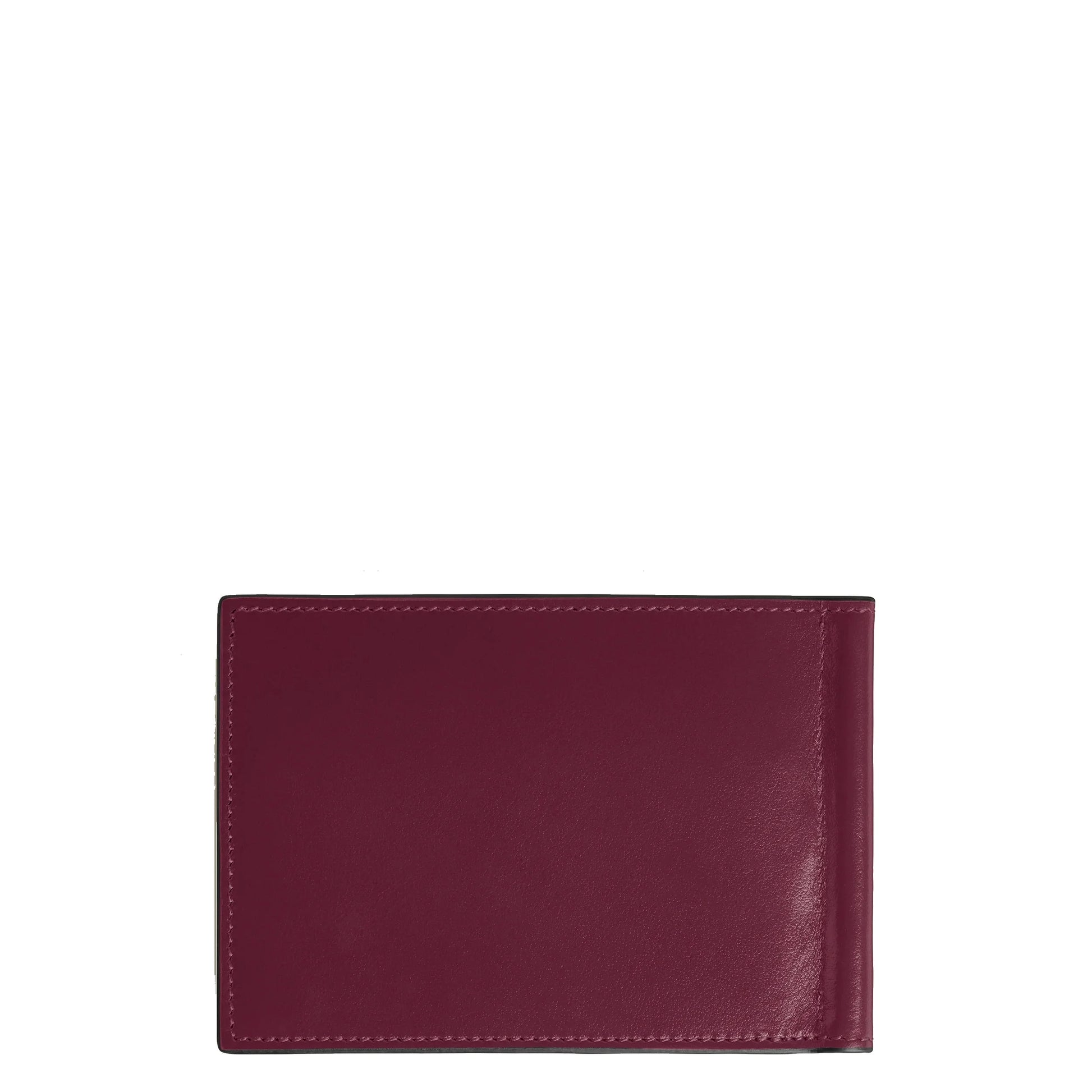 Portafoglio pieghevole meisterstück in pelle burgundy con cuciture precise e sei scomparti modello cassis montblanc