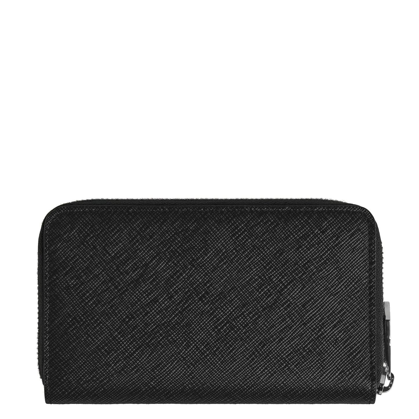 Montblanc portafoglio medio sartorial nero con 12 scomparti, pelle goffrata e cerniera combina stile intramontabile