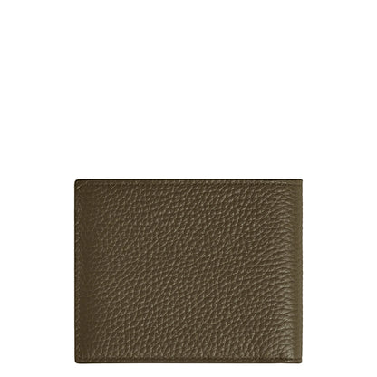 Montblanc portafoglio compatto con portamonete 4 scomparti kaki in pelle coniuga eleganza discreta e praticità