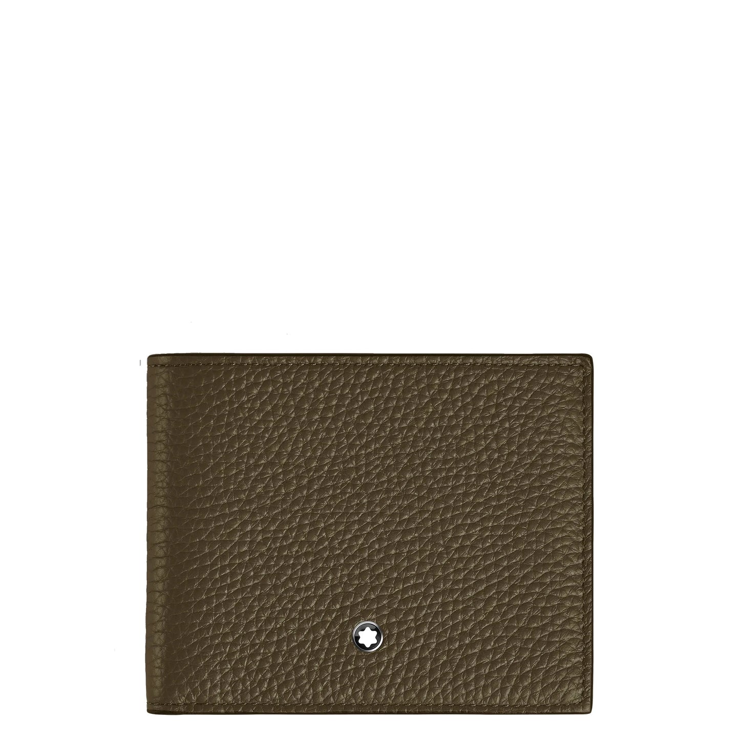 Portafoglio compatto montblanc kaki in pelle coniuga eleganza discreta con stella argento in rilievo