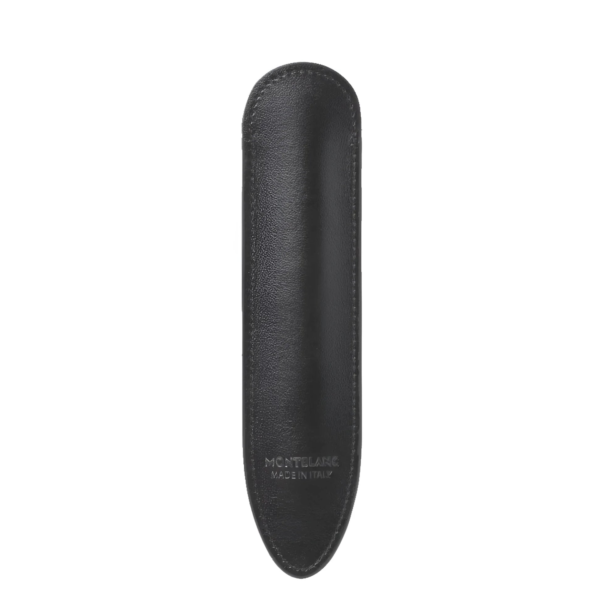 Portapenne montblanc meisterstück in morbida pelle nera con design minimalista e cuciture eleganti