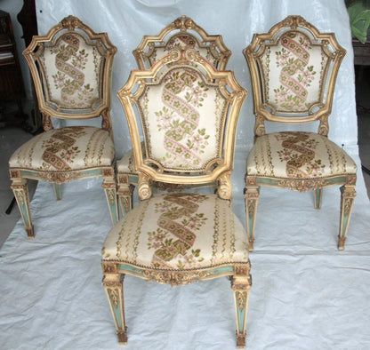 Set 4 sedie napoleone iii imbottite in stile napoleone iii seconda metà ottocento con tessuto ornato