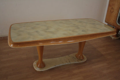 Tavolo da pranzo mid-century moderno di vittorio dassi con piano rettangolare in marmo ideale per ambienti raffinati