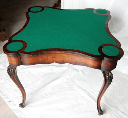Console tavolo da gioco inglese fine XVIII secolo con piano in feltro verde antico manifattura inglese tardo eccezionale qualità ebanistica