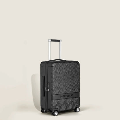 Valigia trolley montblanc my4810 extreme nero con guscio rigido effetto spina di pesce e manico telescopico argento