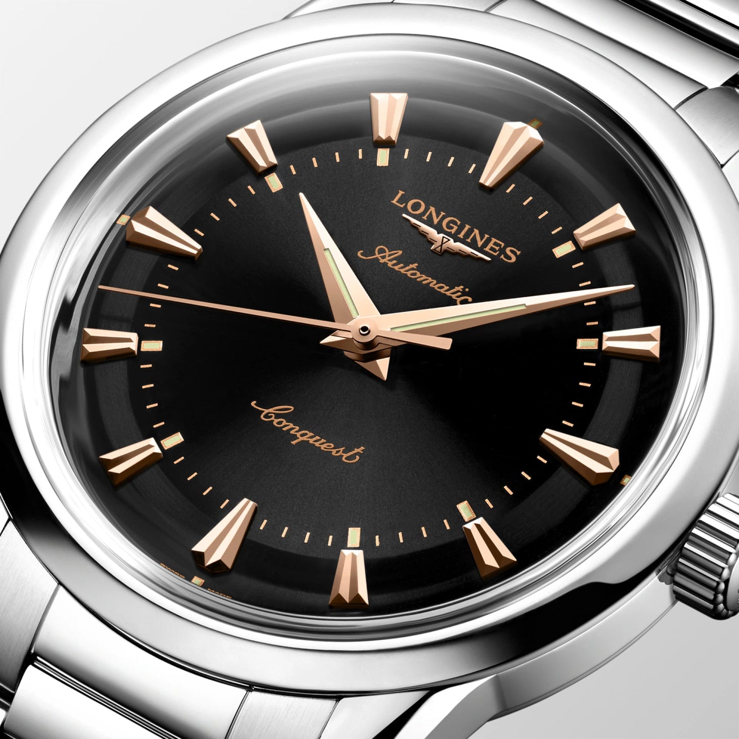 Longines Conquest Heritage 38mm 黑色自动钢表 L1.649.4.52.6