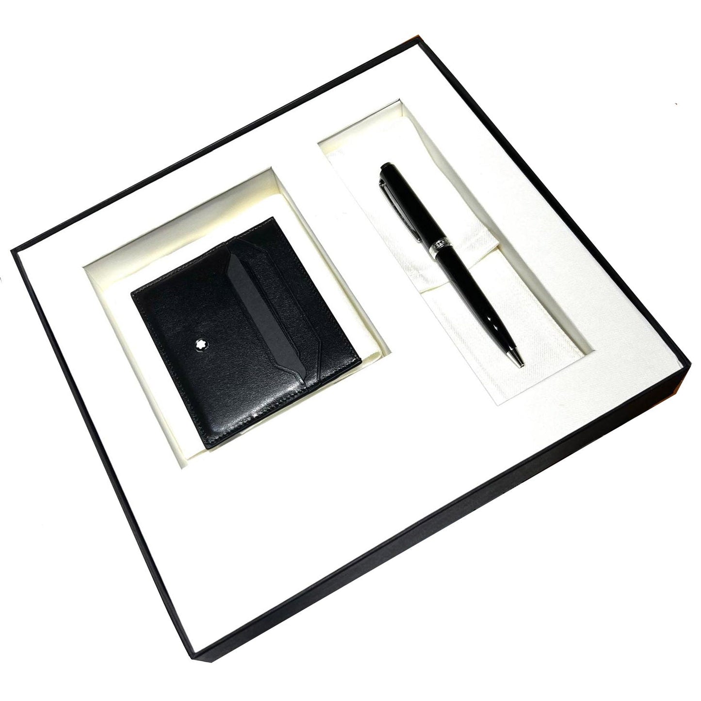 Montblanc 黑色 Meisterstuck 6卡位圆珠笔和信用卡夹套装 137793