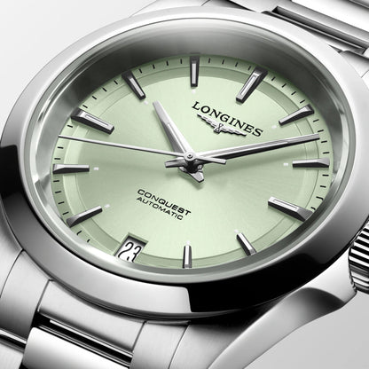 Longines 手表 Conquest 34mm 绿色 自动 钢制 L3.430.4.02.6